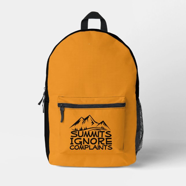 Hiker camping humor black orange  bedruckter rucksack (Vorderseite)