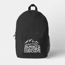 Hiker camping humor black white bedruckter rucksack