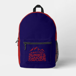 Hiker camping humor blue red bedruckter rucksack