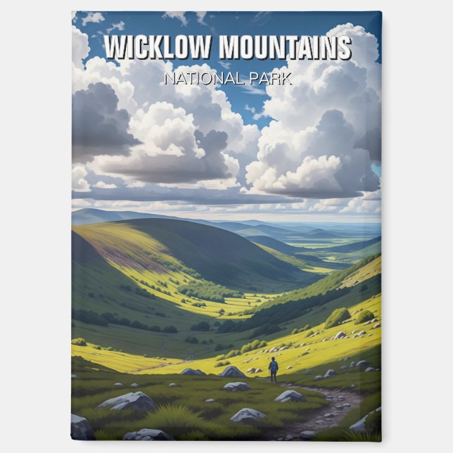 Hiker in Wicklow Mountains National Park Irland Magnet (Vorderseite)