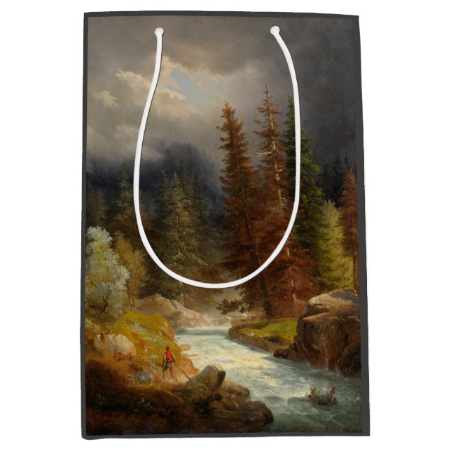 Hiker neben einem Torrential River (durch Achenbac Mittlere Geschenktüte (Vorderseite)