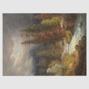 Hiker neben einem Torrential River (durch Achenbac Seidenpapier