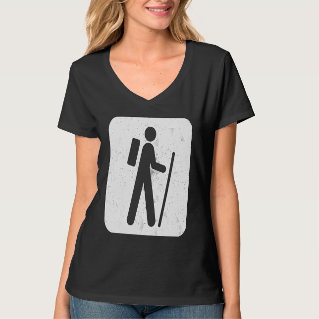 Hiker Sign  for Hikers and Campers Backpacking T-Shirt (Vorderseite)