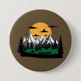 hiking and camping in mountains graphic button