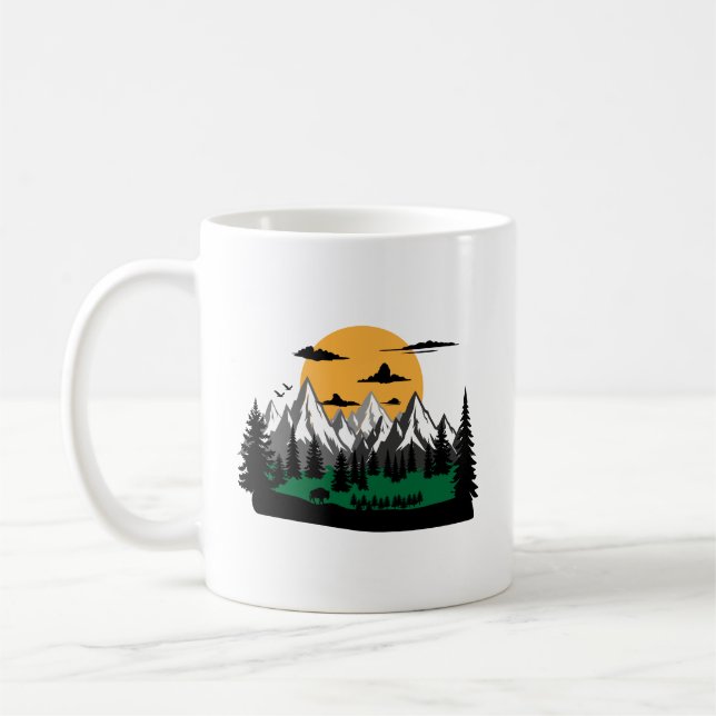 hiking and camping in mountains graphic kaffeetasse (Links)