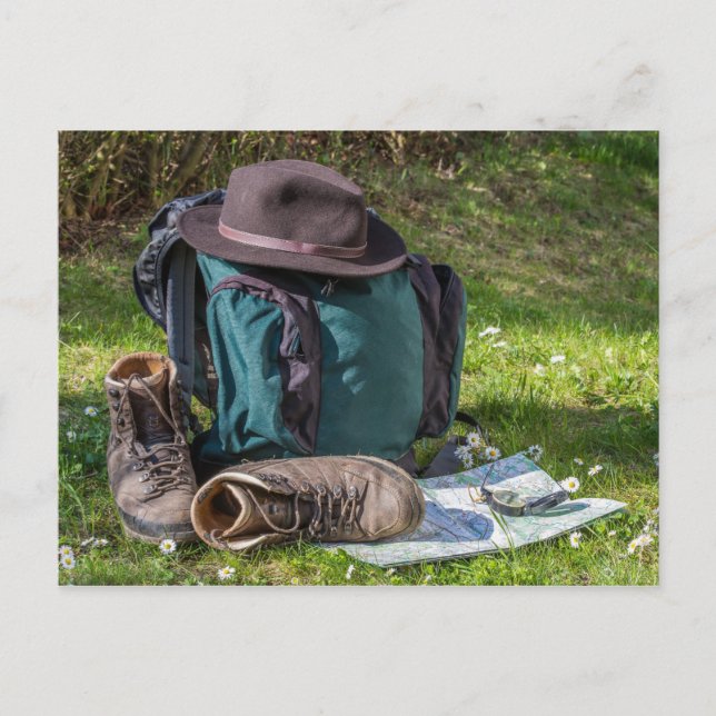 Hiking equipment postcard postkarte (Vorderseite)