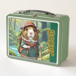 Hiking Guinea Pig Explorer Adventurer, Outdoors Metall Brotdose