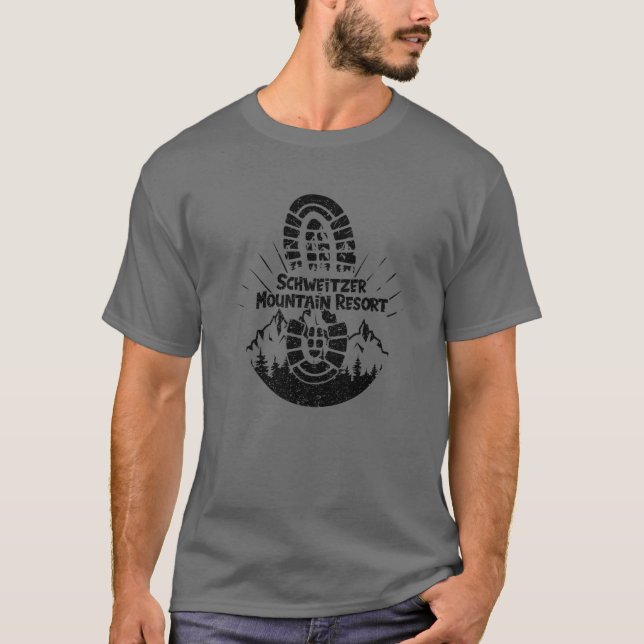 Hiking In Schweitzer Mountain Resort Hiking Vacati T-Shirt (Vorderseite)