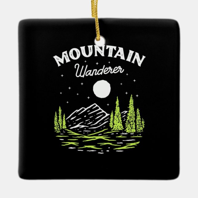 Hiking Mountain Wanderer Keramikornament (Vorderseite)