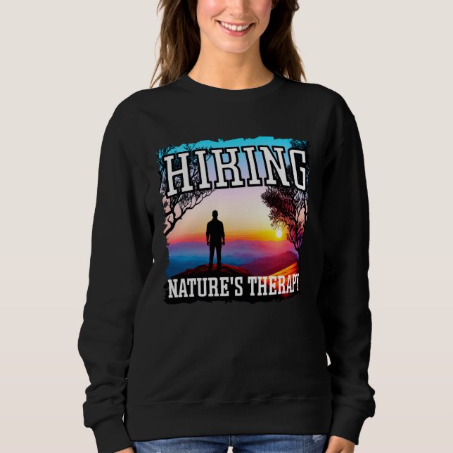 Hiking nature s therapy sunset hiking sweatshirt (Vorderseite)