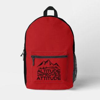 Hiking red black Backpack for Nature Lovers Bedruckter Rucksack