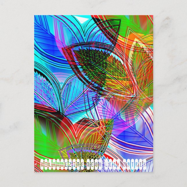 HILANDEZINE NEON LEAF MATRIX POSTKARTE (Vorderseite)
