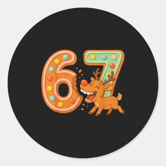 Hilarious 67 Christmas Cookies Rudolph Reindeer Jo Runder Aufkleber (Vorderseite)