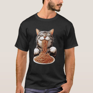 Hilarious Kitty, die Nudeln aufsaugt, Foodie-Haust T-Shirt