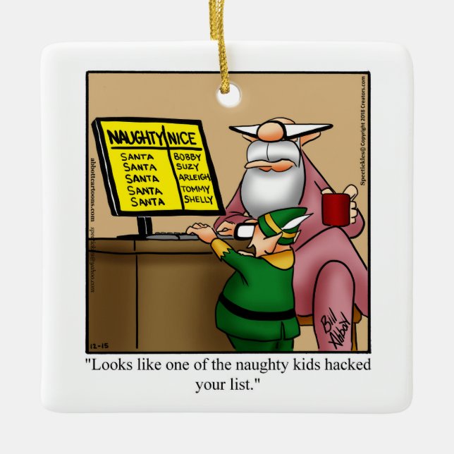 Hilarious Père Noël Humour ornement de Noël (Devant)