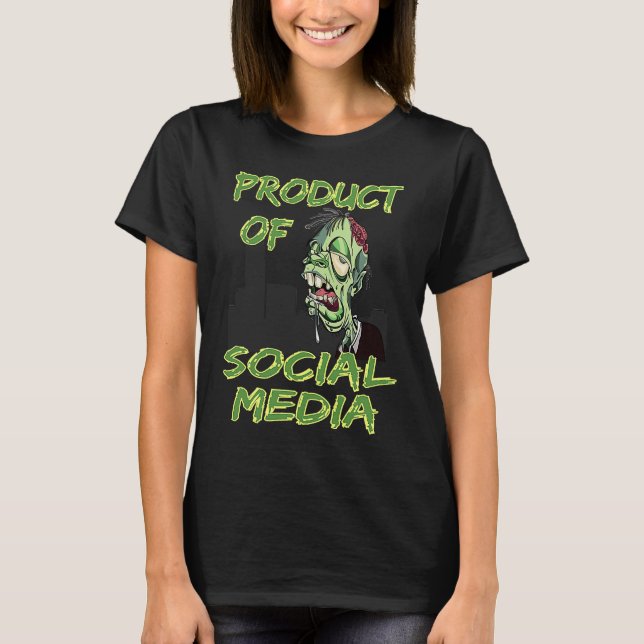Hilarious Social Media Programming Zombie Meme T-Shirt (Vorderseite)