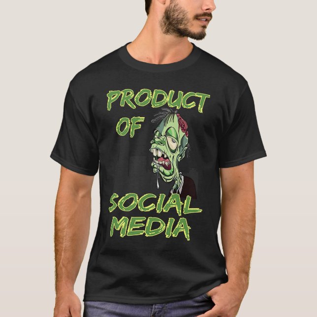 Hilarious Social Media Programming Zombie Meme T-Shirt (Vorderseite)