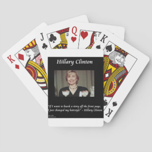 Hilary Clinton Hairstyles & Headlines Quote Spielkarten