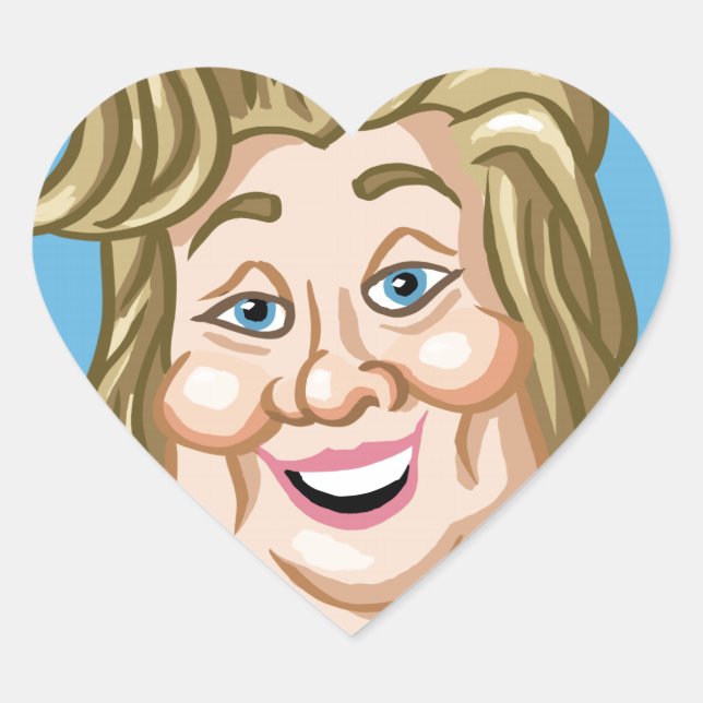 Hilary Clinton Wahl 2016 Herz-Aufkleber (Vorderseite)