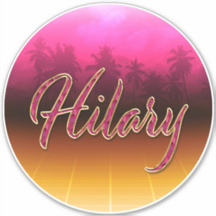 Hilary Vorname Name golden pink Aufkleber Sticker