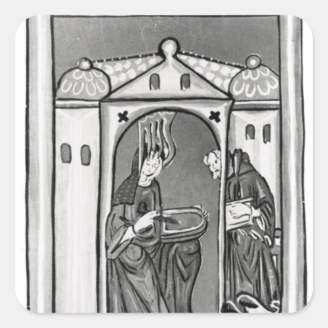 Hildegard von Bingen Quadratischer Aufkleber (Vorderseite)
