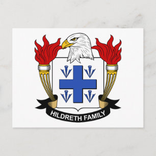 Hildreth Familienwappen Postkarte
