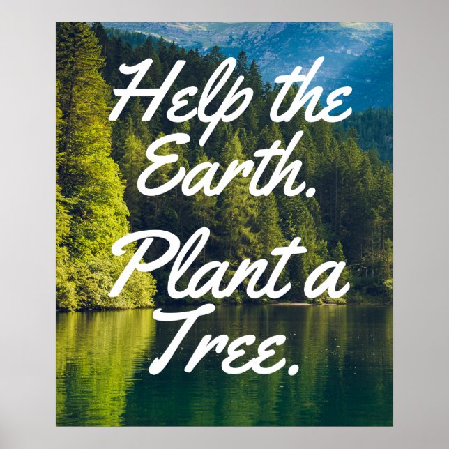 Hilf der Erde! Pflanze ein Baum. | Baumplakat Gere Poster (Vorne)