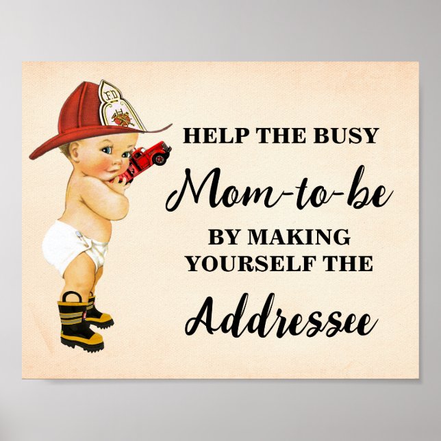 Hilf Mama, sich selbst zu adressieren Baby Firefig Poster (Vorne)