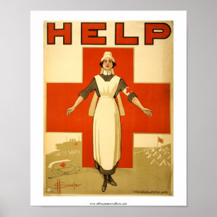 HILFE, australisches Kreuz-Plakat Poster