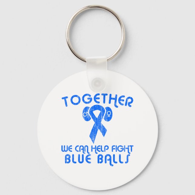 Hilfe bei der Bekämpfung von Blauen Balls Schlüsselanhänger (Vorderseite)