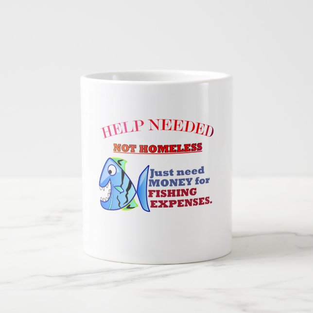 HILFE BRAUCHTE. Jumbo-Tasse (Vorderseite)