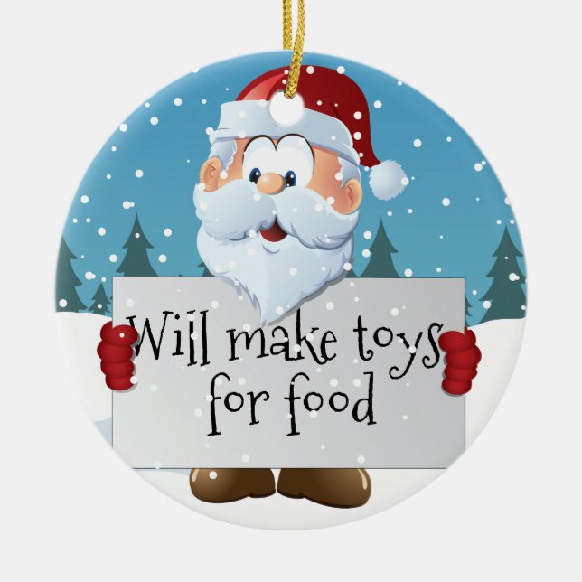 Hilfe für den benutzerdefinierbaren Weihnachtsmann Keramik Ornament (Vorne)
