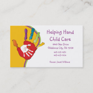 Hilfe für die Hand-Kind-Betreuungskarte Visitenkarte
