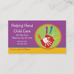Hilfe für die Hand-Kind-Betreuungskarte Visitenkarte