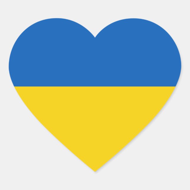Hilfe für die ukrainische Flagge Herz-Aufkleber (Vorderseite)