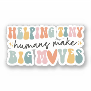 Hilfe für winzige Menschen, um große Bewegung Kind Aufkleber