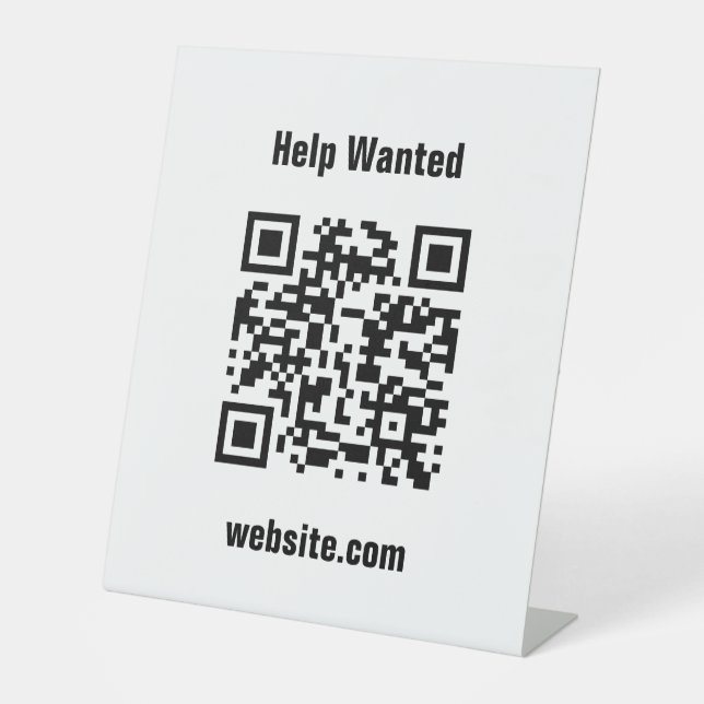 Hilfe Gewollt QR-Code Website Weißes Template Sockelschild (Vorderseite)