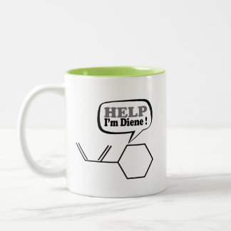 Hilfe, ich bin verrückt, witzig Chemie Zweifarbige Tasse
