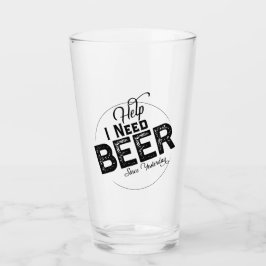 Hilfe Ich brauche Bier Funny Party Glas