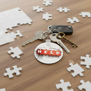 Hilfe-Puzzleteile-Schlüsselanhänger Schlüsselanhänger