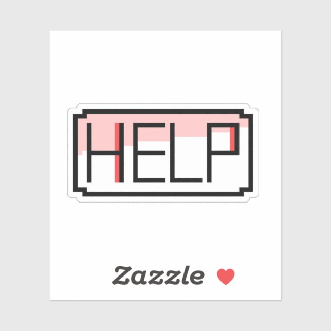 Hilfe! Retro-RPG-Chat-Box-Pixel-Design Aufkleber (Blatt)