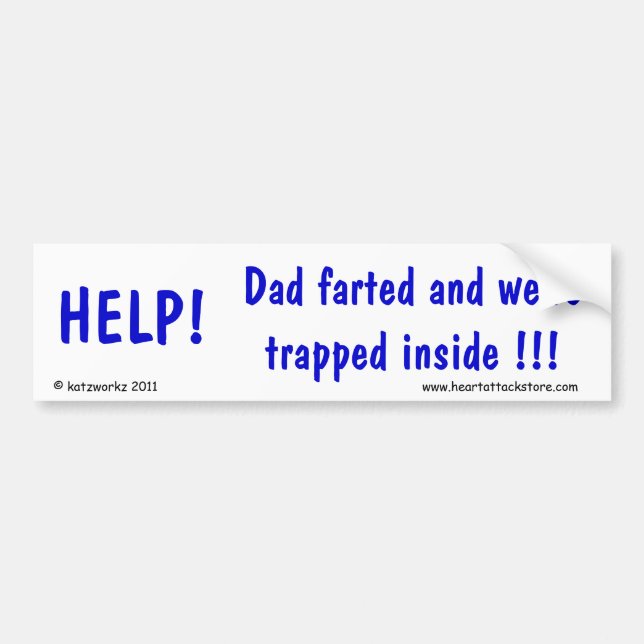 Hilfe! Vater Farted und wir werden nach innen Autoaufkleber (Vorne)