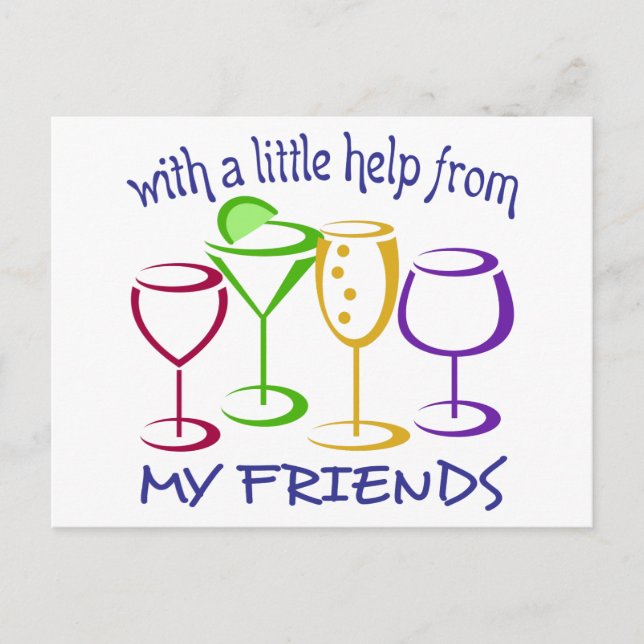 Hilfe von meinen Freunden Postkarte (Vorderseite)