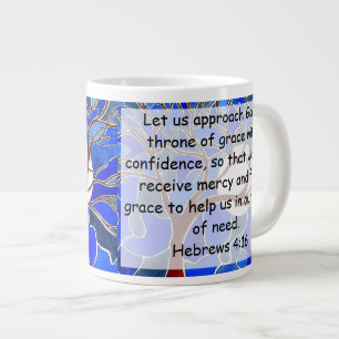 Hilfe zur Zeit der Not - Hebräer 4:16 - Bibelvers Jumbo-Tasse
