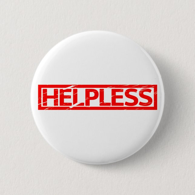 Hilflose Briefmarke Button (Vorderseite)