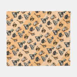 Hilfreiche Studie Cats Gelbes Fleece Blanket