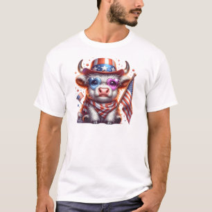 Hilighed Cow 4. Juli Sublimation T-Shirt