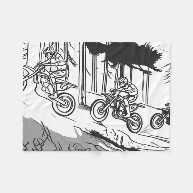 Hill Climbing Motocross Racers Fleecedecke (Vorderseite (Horizontal))