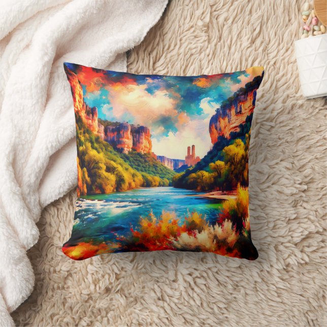 "Hill Country Haven: Landschaft in Texas Hill" Kissen (Decke)