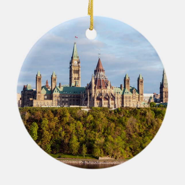 Hill des Parlaments in Ottawa, Ontario, Kanada Keramik Ornament (Hinten)